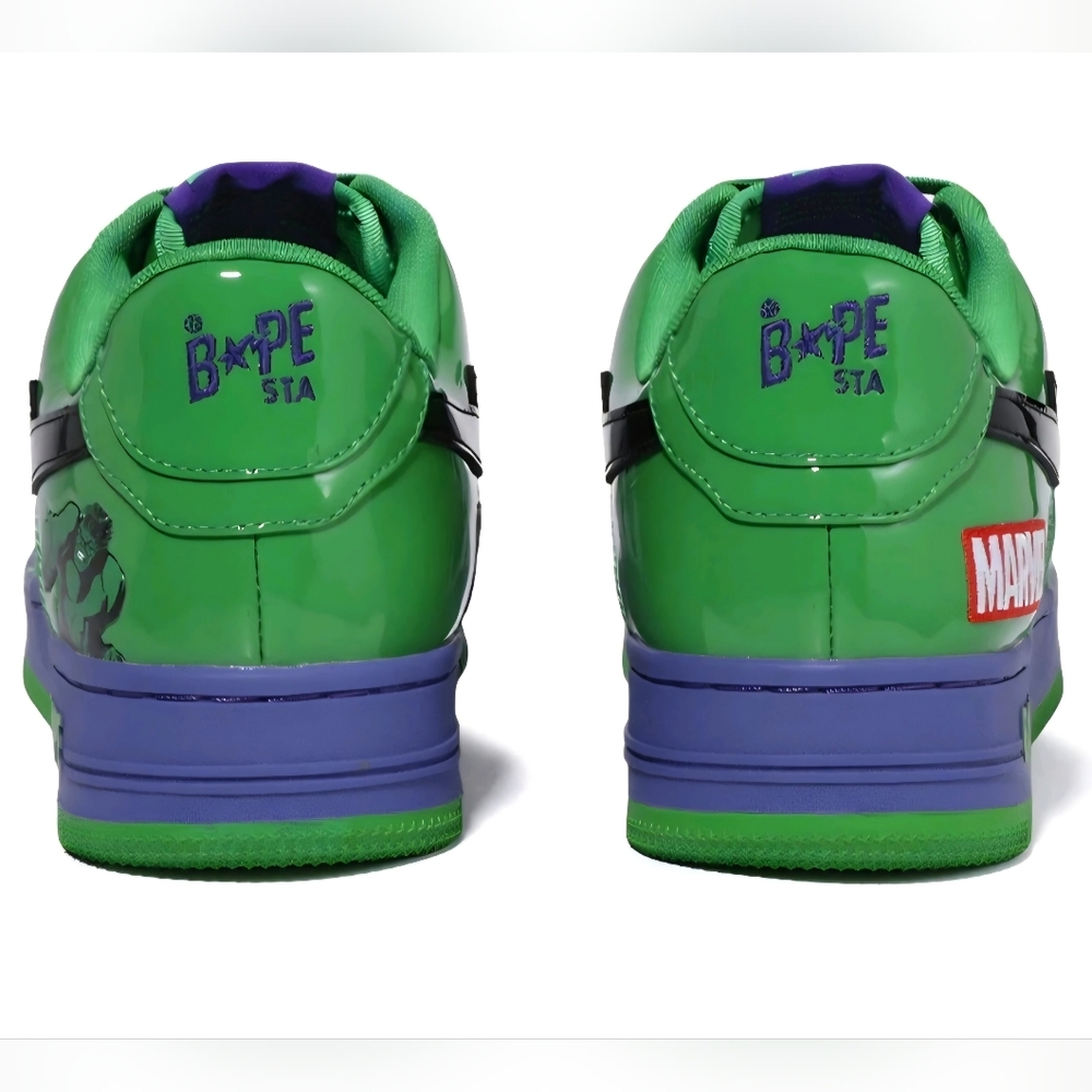 RARE A BATHING APE x Marvel Comics Bape Sta Low 'Hulk' US Men's Size 11 - Picture 5 of 11